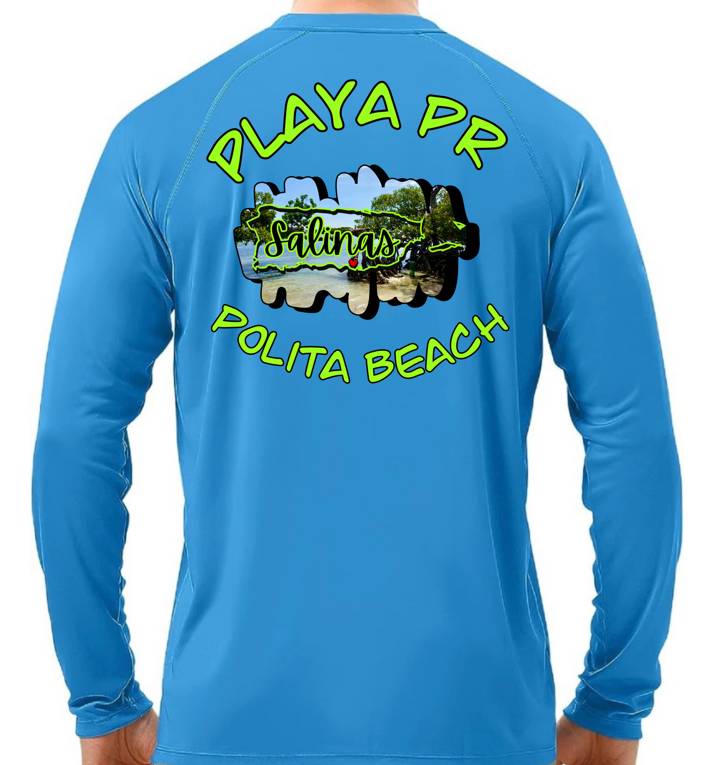 Men's UPF50+ rash guard long sleeve Polita beach, Salinas P.R