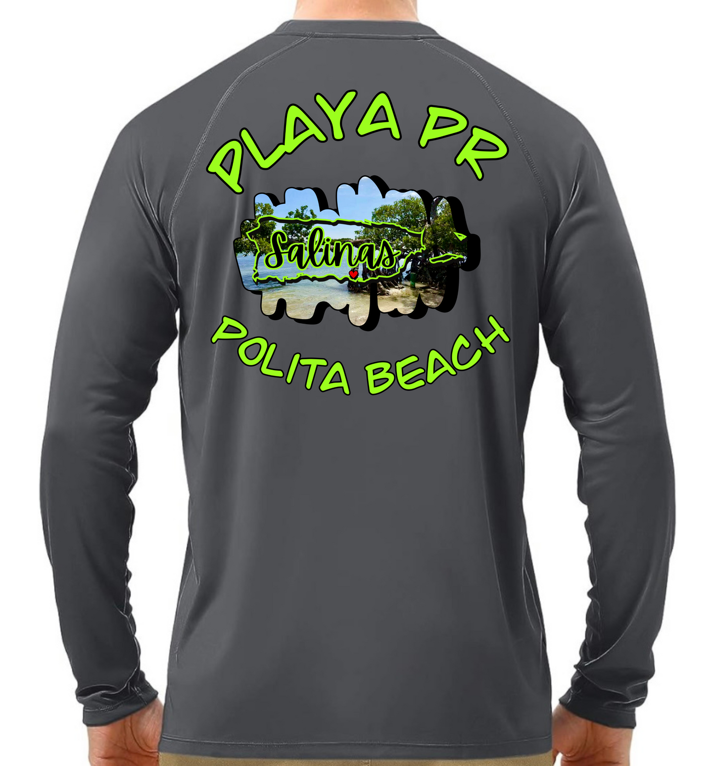 Men's UPF50+ rash guard long sleeve Polita beach, Salinas P.R