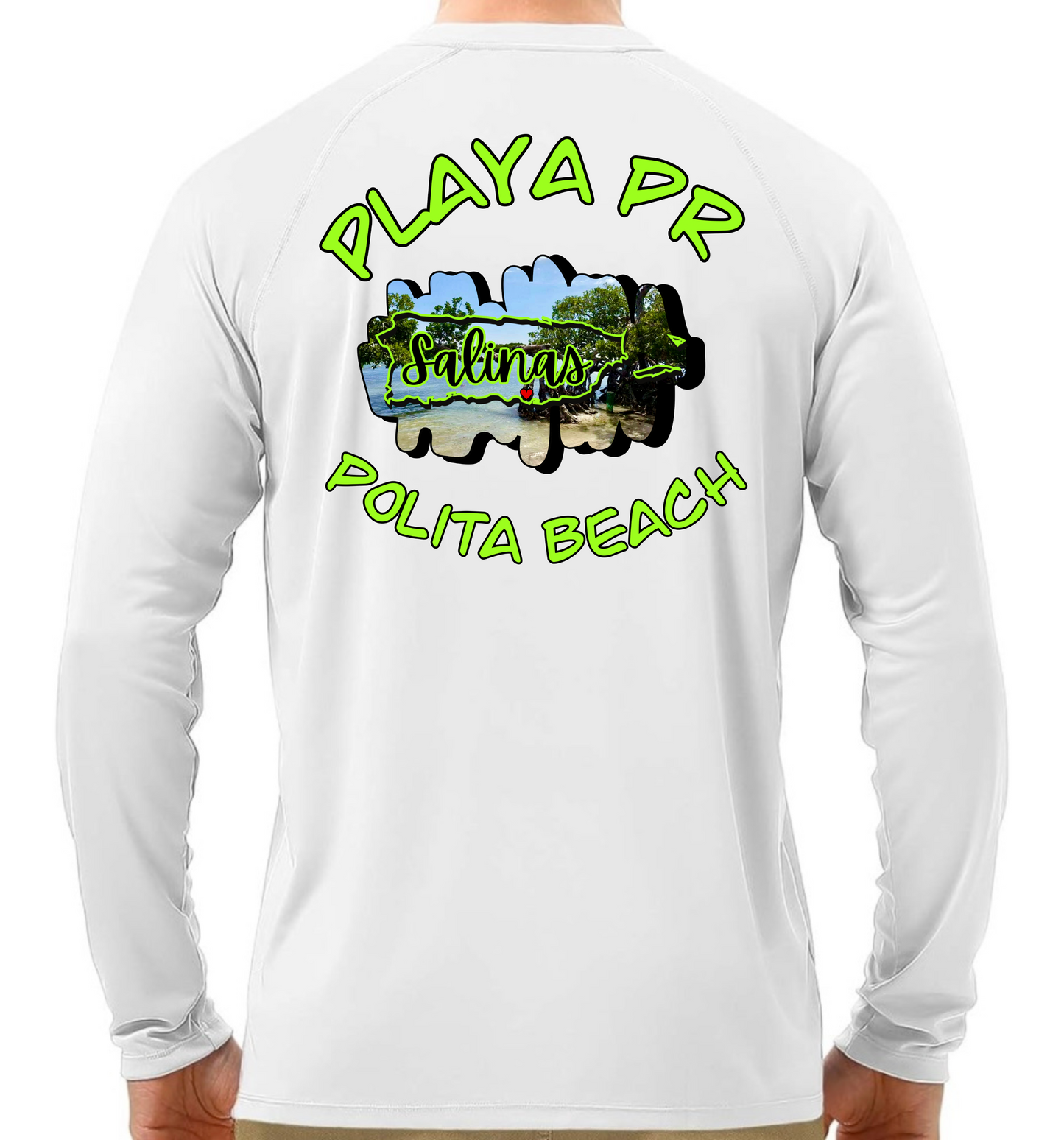 Men's UPF50+ rash guard long sleeve Polita beach, Salinas P.R