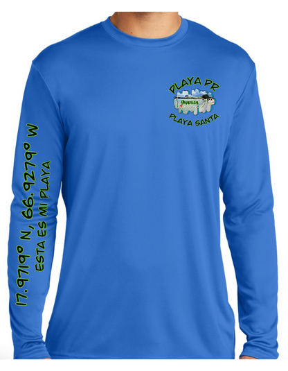 Men's UPF50+ Long Sleeve Rash Guard Playa Santa, Guanica P.R