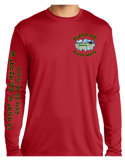 Men's UPF50+ Long Sleeve Rash Guard Playa Santa, Guanica P.R