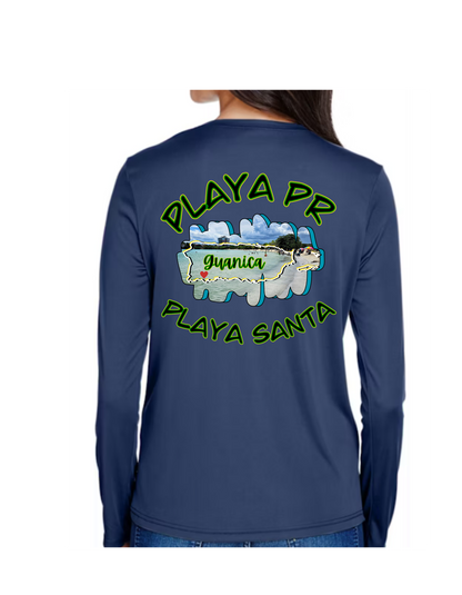 Women's UPF 50+ rash guard long sleeve Playa Santa, Guanica P.R