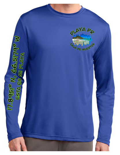 Mens Long Sleeve UPF50 Rash Guard Isla Caja De Muertos