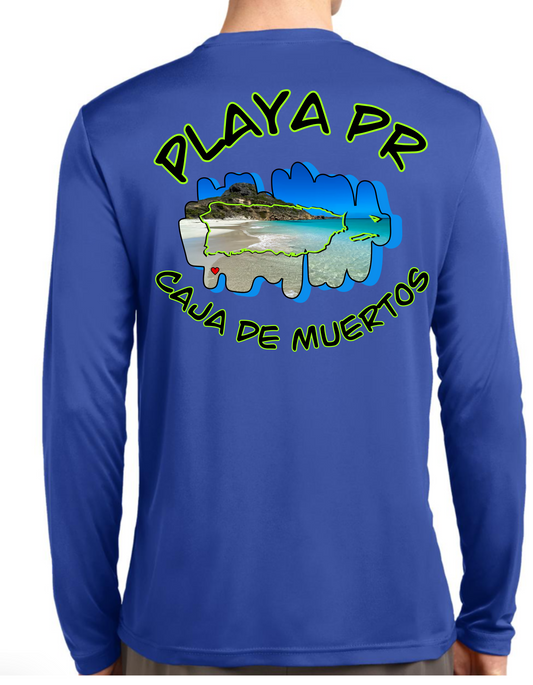 Mens Long Sleeve UPF50 Rash Guard Isla Caja De Muertos