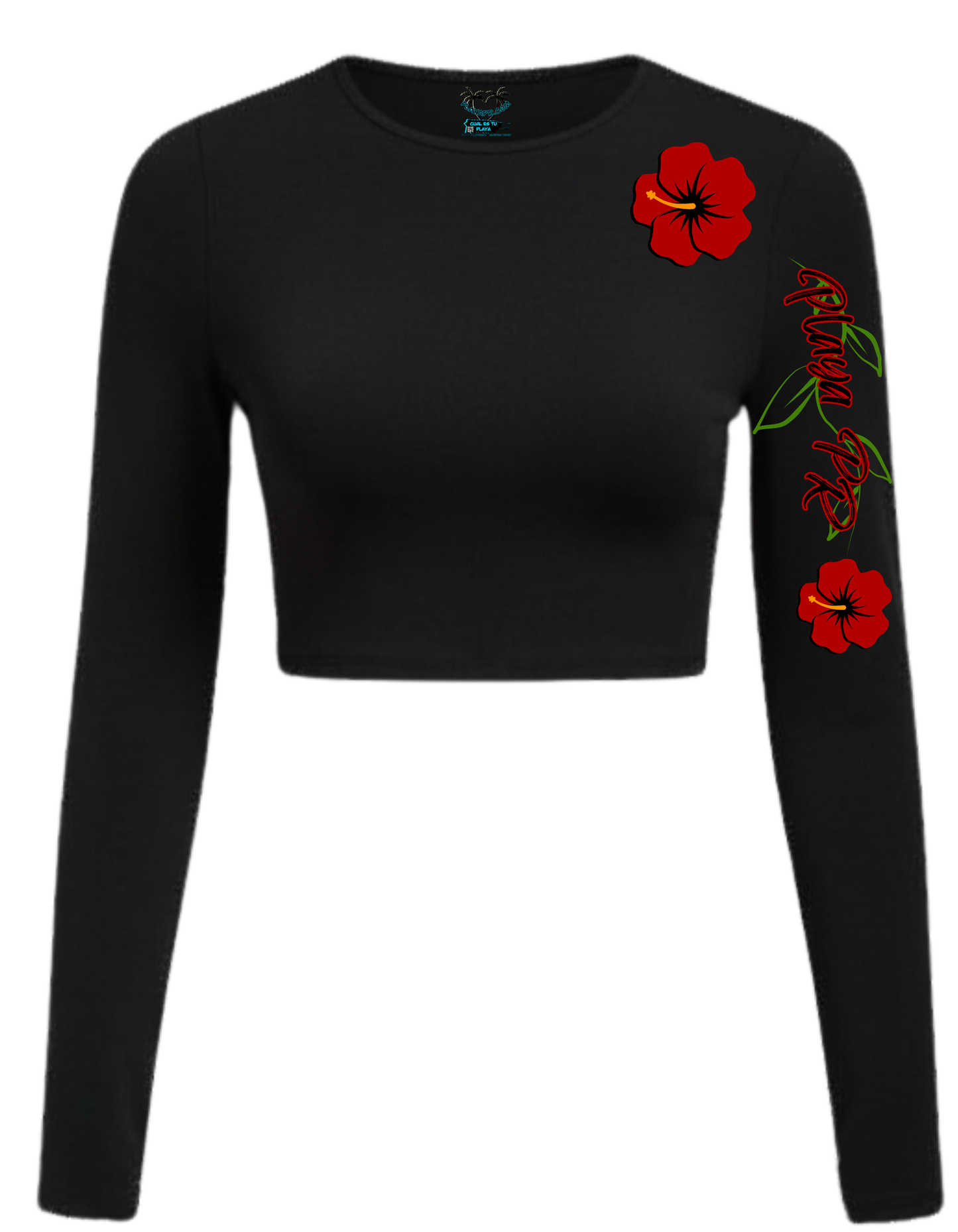 womens long sleeve croptop de flor de maga