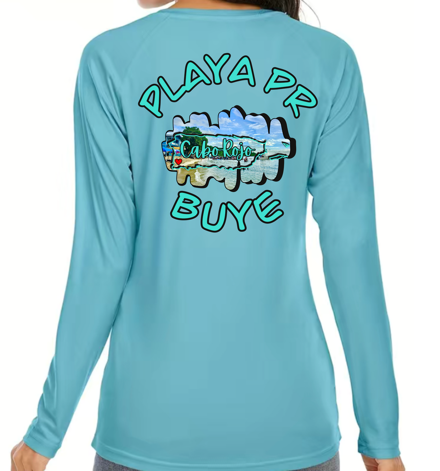 Women's UPF50+ rash guard long sleeve Buye, Cabo Rojo P.R