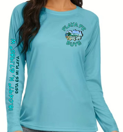 Women's UPF50+ rash guard long sleeve Buye, Cabo Rojo P.R