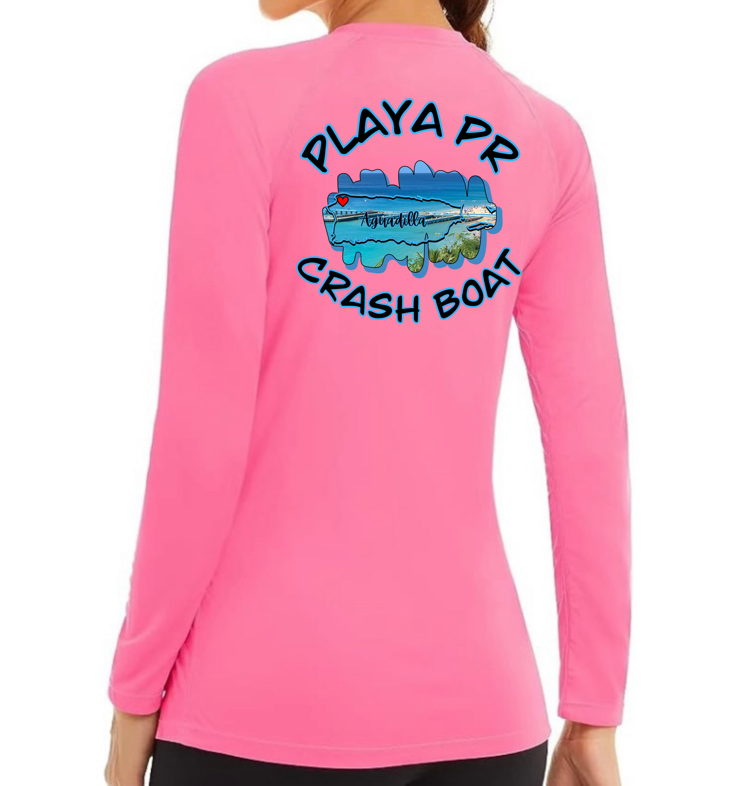 Women's UPF50+ rash guard long Sleeve Crash boat, Aguadilla P.R