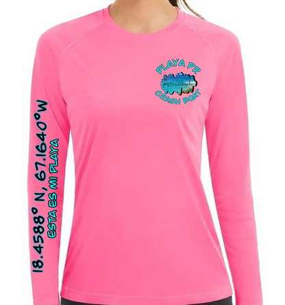 Women's UPF50+ rash guard long Sleeve Crash boat, Aguadilla P.R