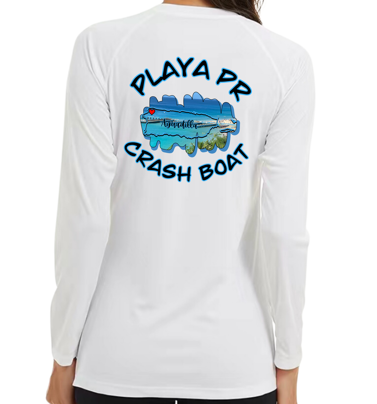 Women's UPF50+ rash guard long Sleeve Crash boat, Aguadilla P.R
