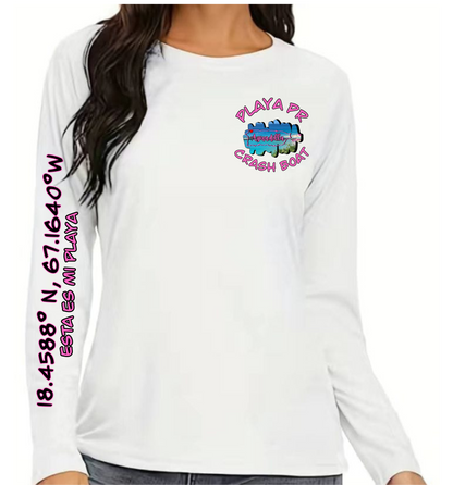 Women's UPF50+ rash guard long Sleeve Crash boat, Aguadilla P.R