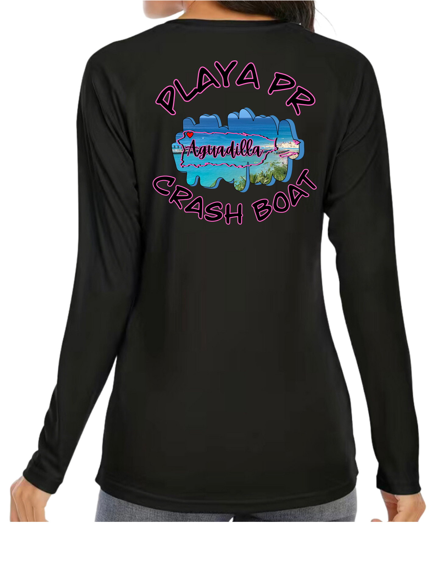 Women's UPF50+ rash guard long Sleeve Crash boat, Aguadilla P.R