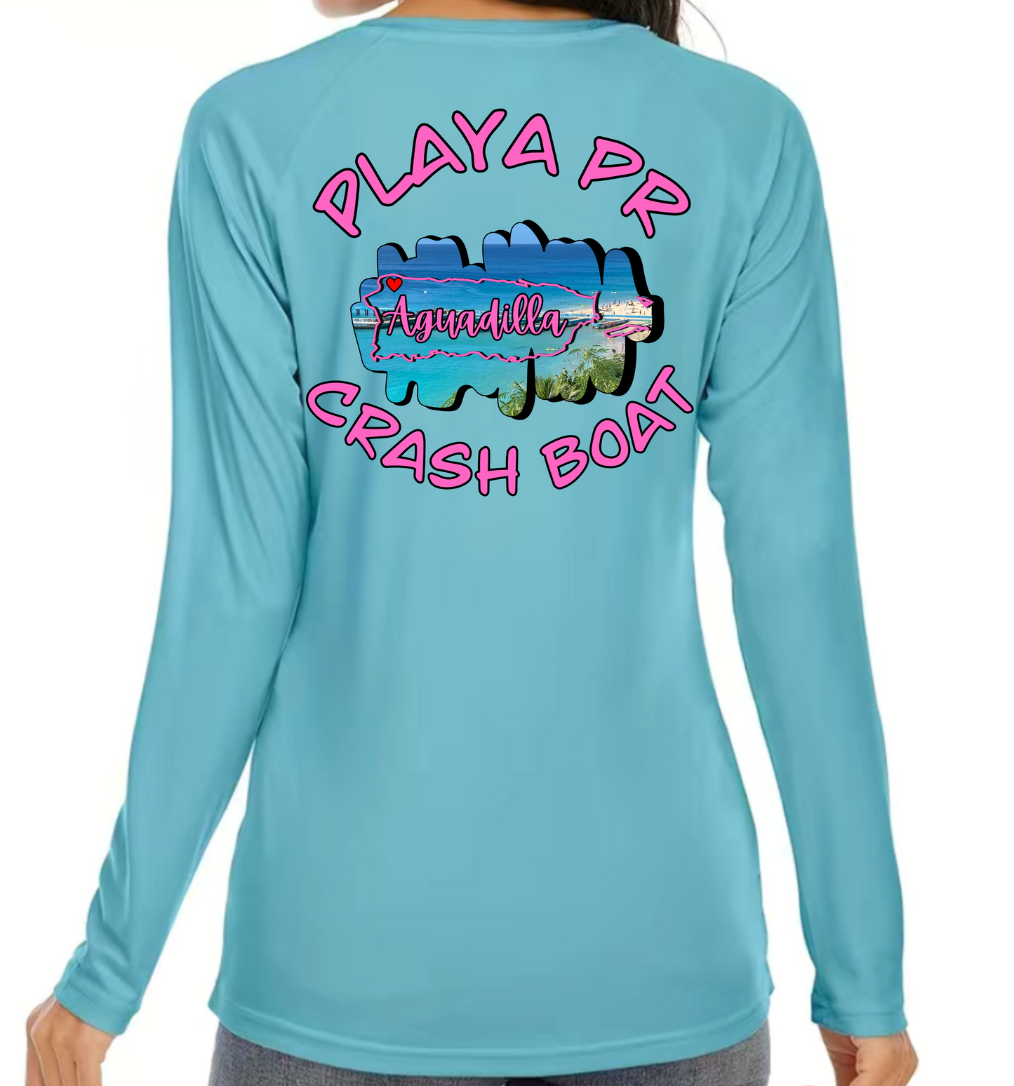 Women's UPF50+ rash guard long Sleeve Crash boat, Aguadilla P.R