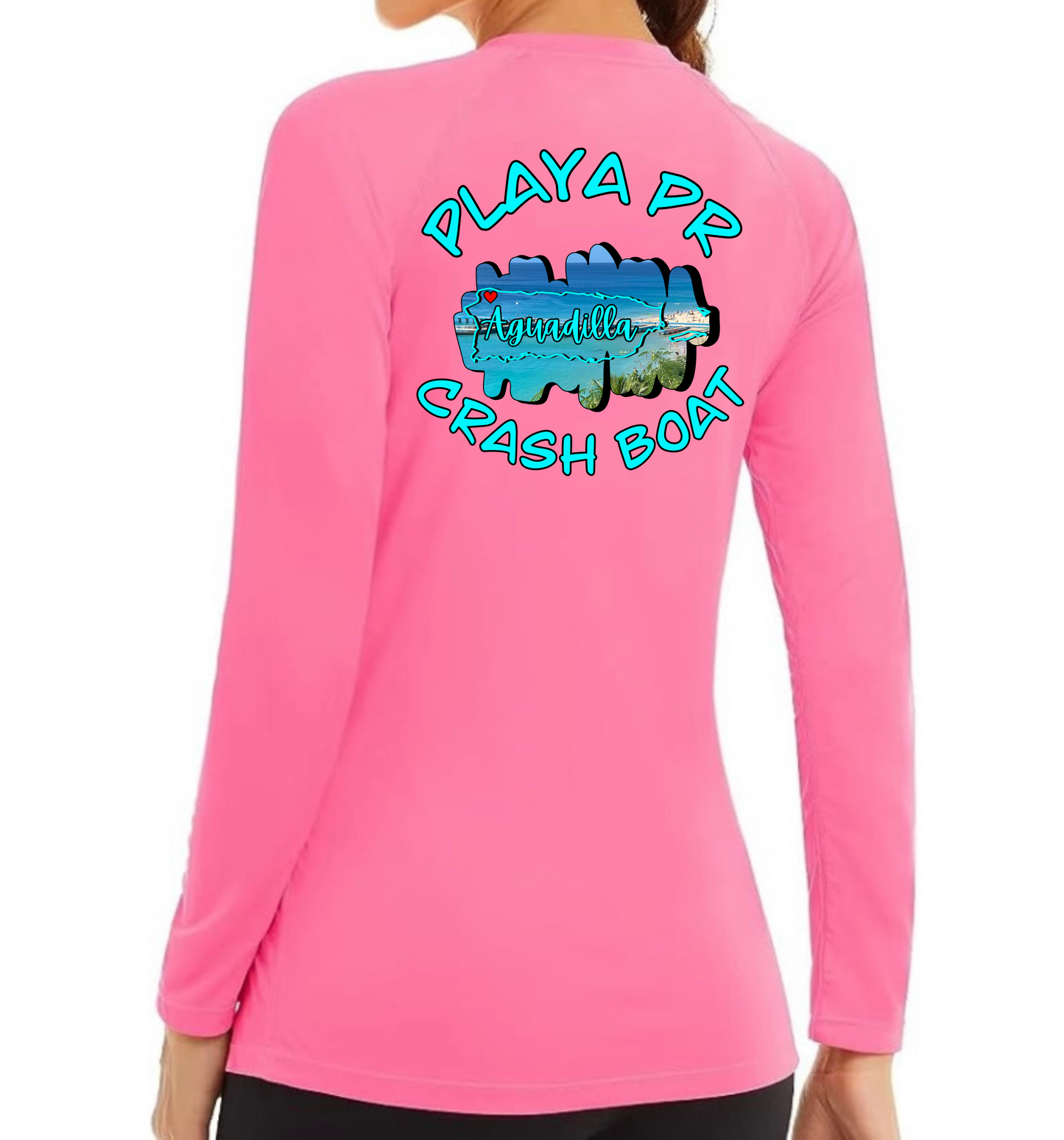 Women's UPF50+ rash guard long Sleeve Crash boat, Aguadilla P.R