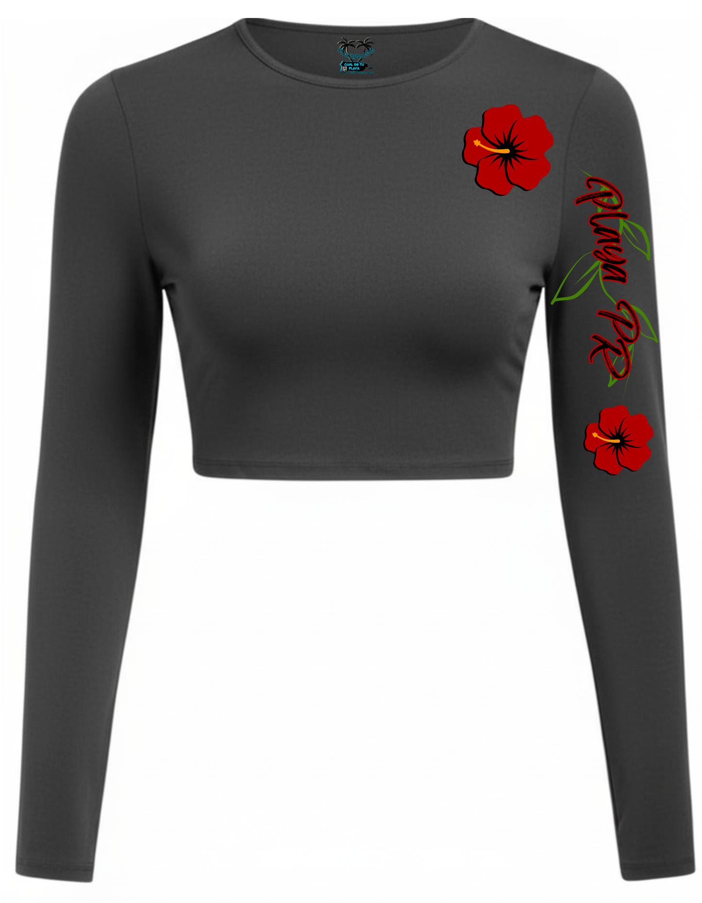 womens long sleeve croptop de flor de maga