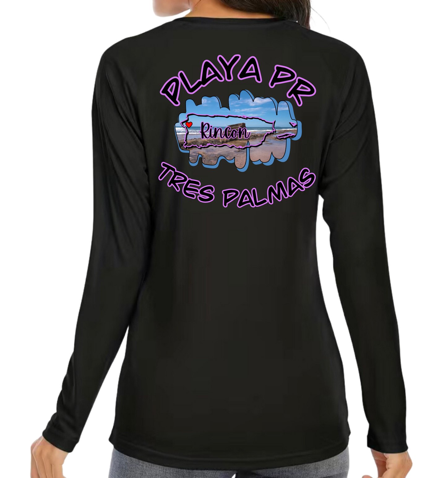 Women's UPF50+ rash guard long sleeve Tres Palmas, Rincon P.R