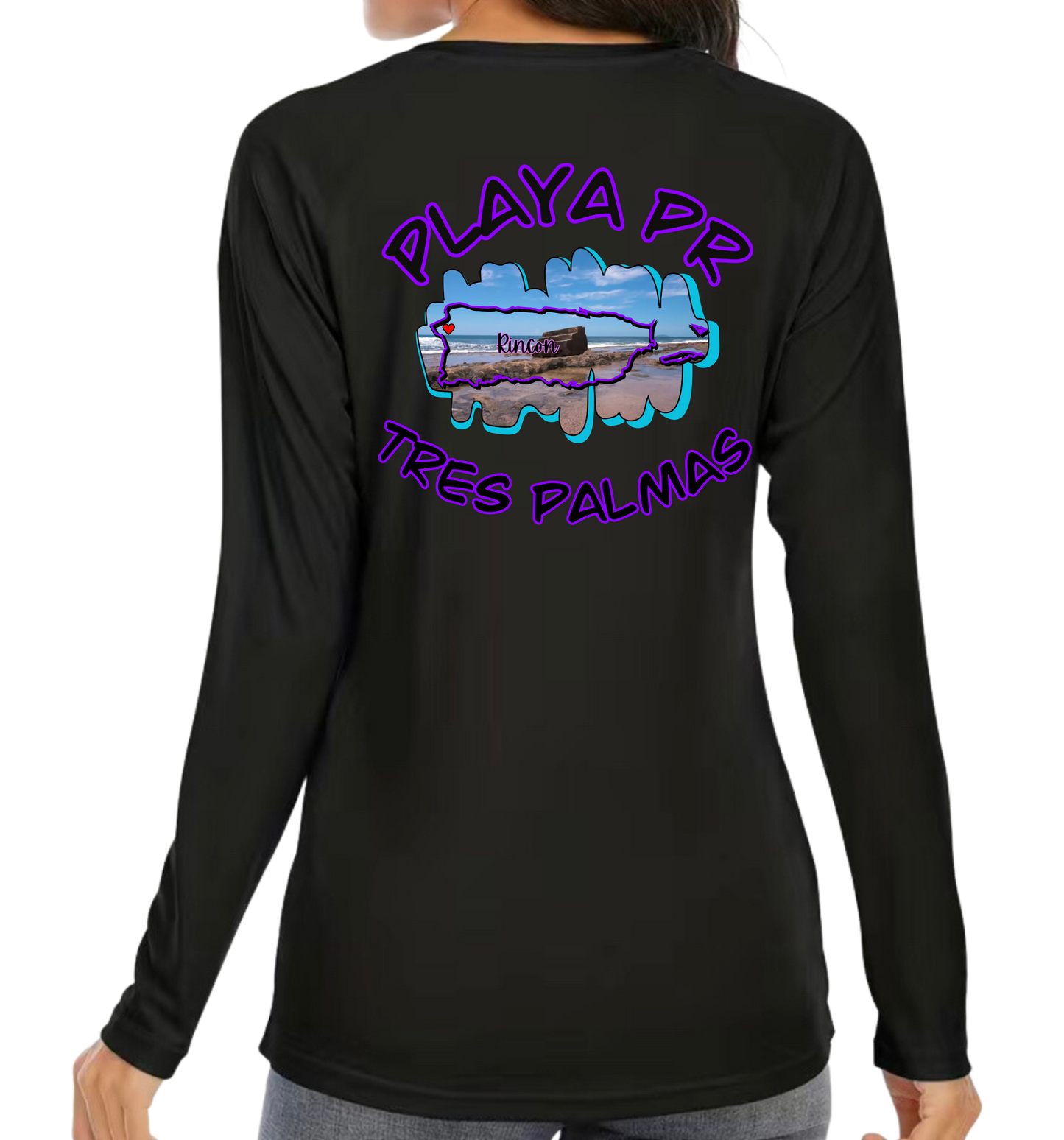 Women's UPF50+ rash guard long sleeve Tres Palmas, Rincon P.R