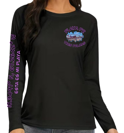 Women's UPF50+ rash guard long sleeve Tres Palmas, Rincon P.R