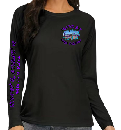 Women's UPF50+ rash guard long sleeve Tres Palmas, Rincon P.R