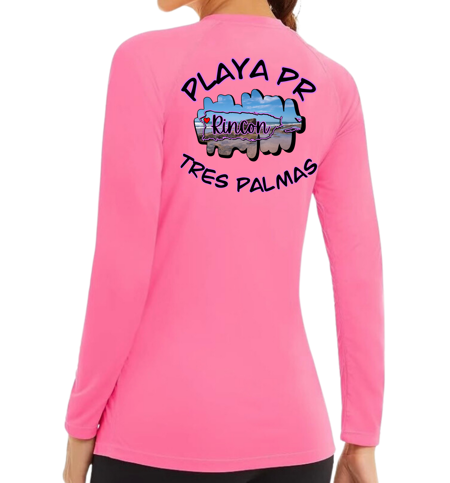 Women's UPF50+ rash guard long sleeve Tres Palmas, Rincon P.R