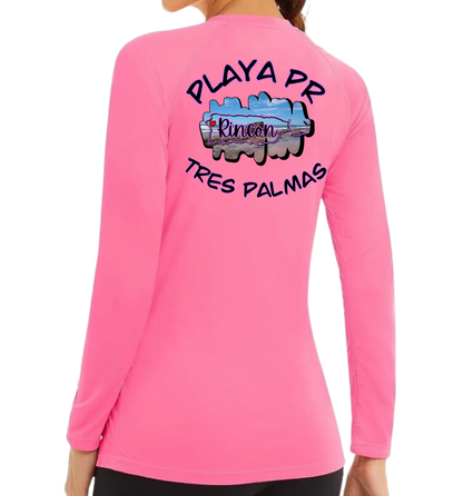 Women's UPF50+ rash guard long sleeve Tres Palmas, Rincon P.R