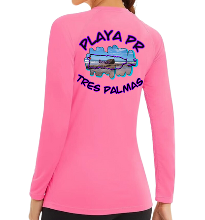 Women's UPF50+ rash guard long sleeve Tres Palmas, Rincon P.R