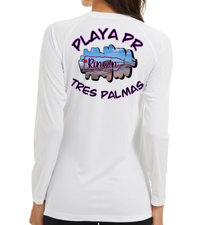 Women's UPF50+ rash guard long sleeve Tres Palmas, Rincon P.R