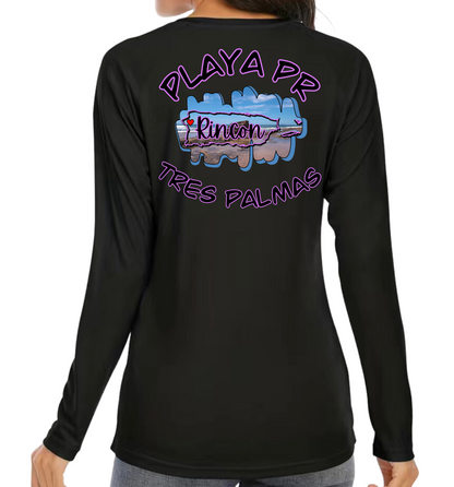 Women's UPF50+ rash guard long sleeve Tres Palmas, Rincon P.R