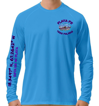 Men's UPF50+ rash guard long Sleeve Tres Palmas, Rincon P.R