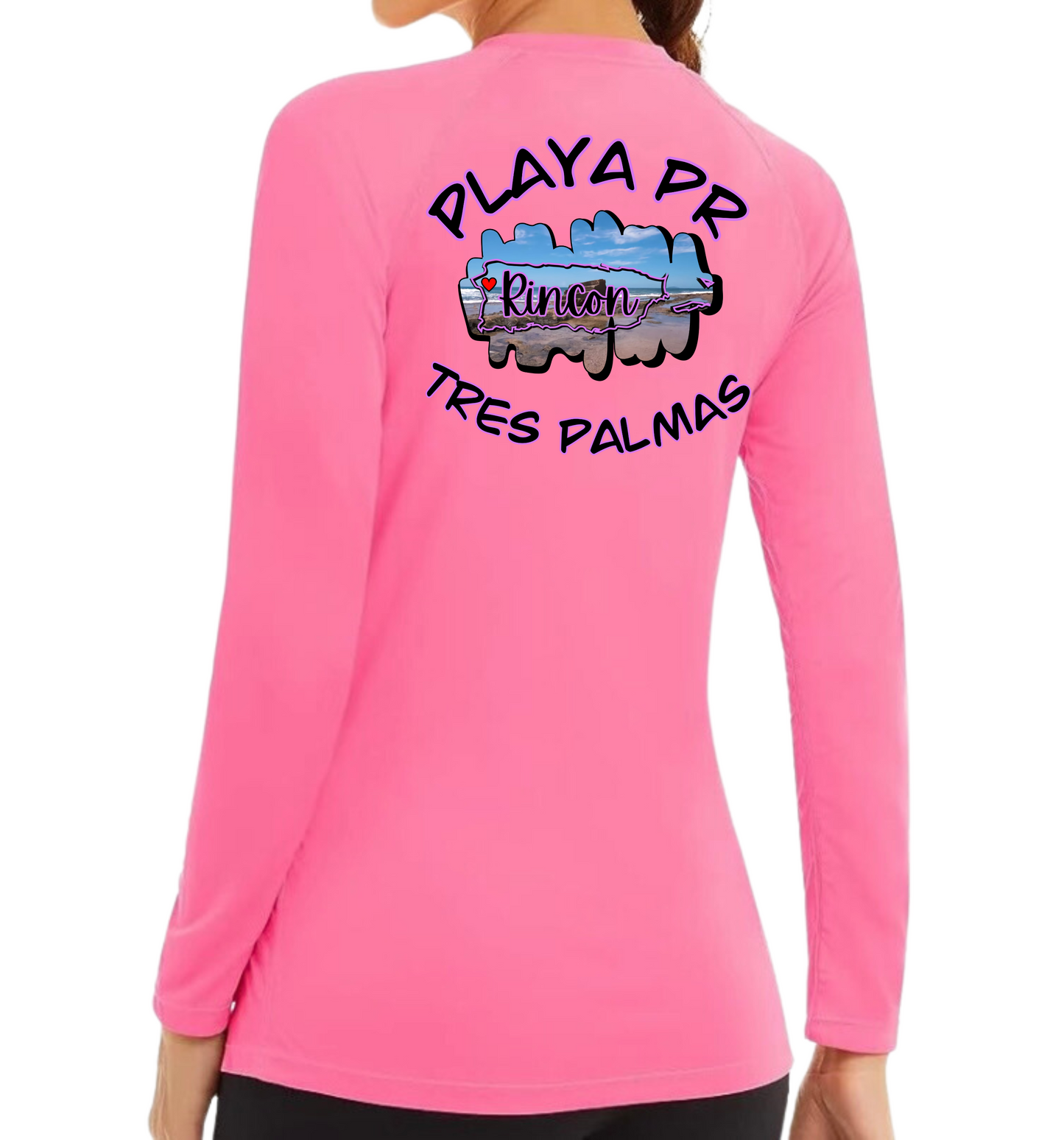 Women's UPF50+ rash guard long sleeve Tres Palmas, Rincon P.R