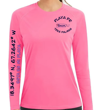 Women's UPF50+ rash guard long sleeve Tres Palmas, Rincon P.R