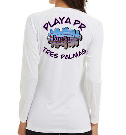 Women's UPF50+ rash guard long sleeve Tres Palmas, Rincon P.R