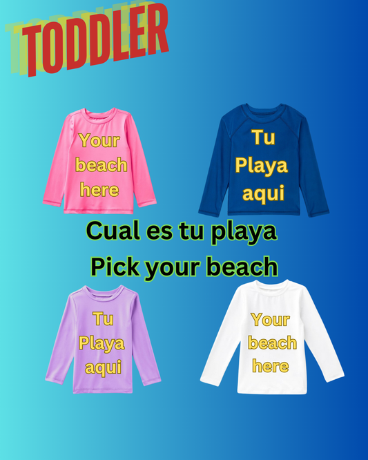 Toddler upf50+ Long sleeve rash guard of Puerto Rico